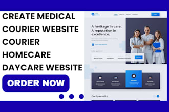 create medical courier website courier homecare healthcare daycare website