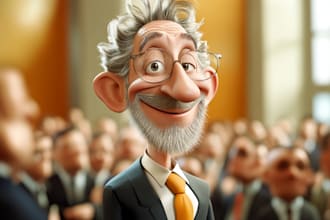 draw sports cartoon with big head or caricature