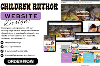 design children book website, children book author website, author website
