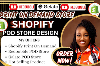 build shopify pod store, upload product design to redbubble, gelato store design