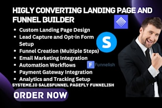 setup landing page and funnel builders systeme io sales funnel pagefly funnelish