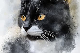 make charcoal portrait of your pet