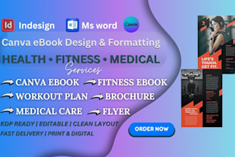 do ebook formatting canva medical health fitness canva ebook design kdp upload