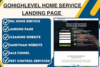 do gohighlevel home service landing page cleaning  handyman website sale funnel