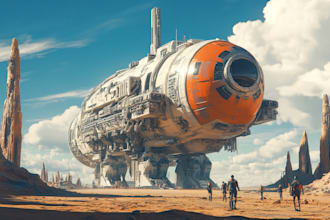 make a sci fi illustration for you