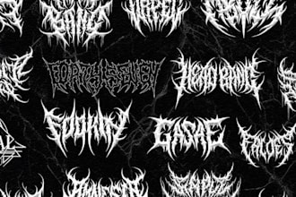 draw a metal, horror, dark logo