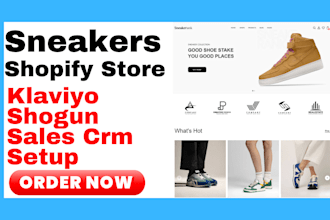 setup klaviyo sneakers shopify store shogun ecommerce website