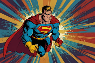 draw you into superhero comic book pop art cartoon