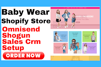 setup omnisend baby wears shopify store shogun baby wears ecommerce website