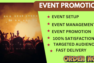 massively promote your event, ticket booking, concert, and webinar