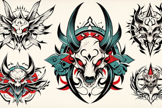 create any design in traditional tattoo or old school style