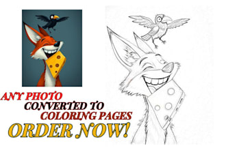 draw line sketch any picture for coloring book pages