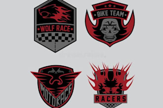 do mascot emblem logo for automotive racing team