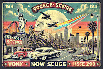 make vintage retro tshirt design for you