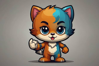 design cute mascot, cartoon character logo design