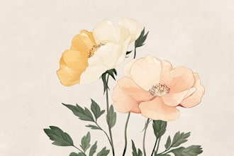 draw botanical illustrations of flowers, fruits and plants
