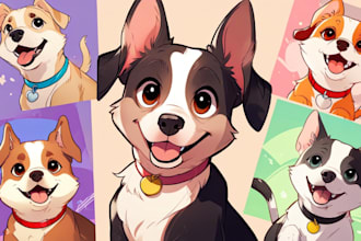 design a custom disney pet portrait illustration
