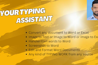retype any document, handwritten text, images to ms word or excel