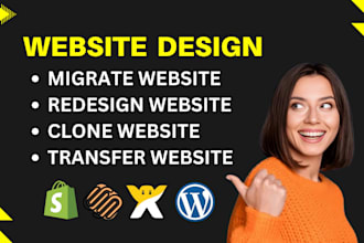 redesign clone migrate wix webflow shopify squarespace to wordpress website