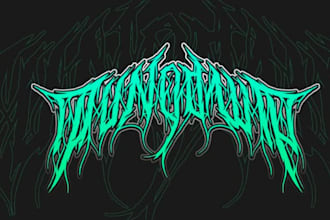draw awesome logo death metal, black metal font