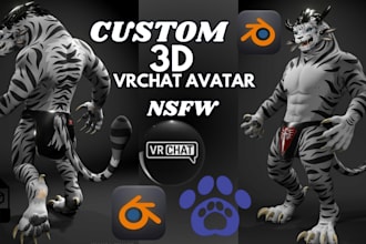 do vrchat avatar 3d anime model furry model, nsfw avatar vrc character vr chat