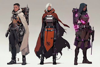design sci fi, cyberpunk, mecha character design for you