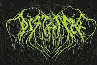 do a metal, hardcore, heavy metal, black metal band logo