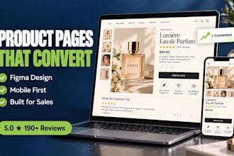 design a high converting shopify landing page or product page in figma