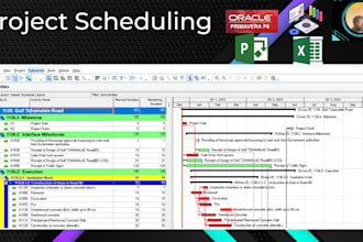 create schedule and gantt chart with ms project or primavera