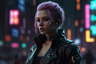 do illustrate cyberpunk cyborg art