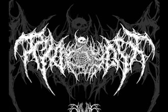 draw a detailed, brutal metal band logo