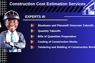 do material quantity takeoff, construction cost estimation bluebeam, planswift