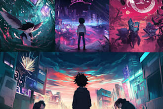 create custom anime cartoon album cover art