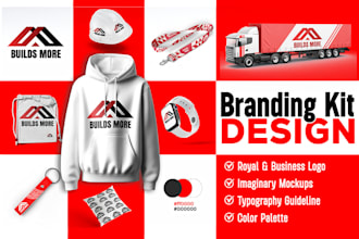 design brand kit also imaginary mockups and brand identity and color palette