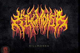 costum font hand drawing, death metal, logo design