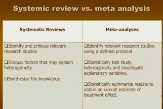 do meta analysis, systematic review and manuscript writing
