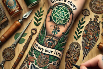 create unique custom tattoo any tattoo design, tattoo artist