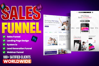 design sales marketing funnels and saas landing page
