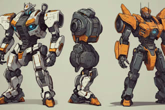 illustrate mecha vector art for your brand