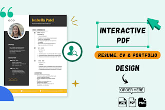 design interactive CV, resume and portfolio on PDF