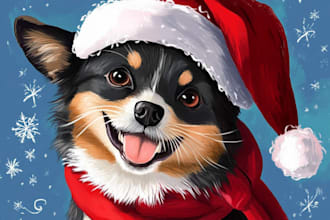 draw your christmas pet portrait