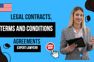 write legal contract, agreement, privacy policy, terms and conditions as lawyer