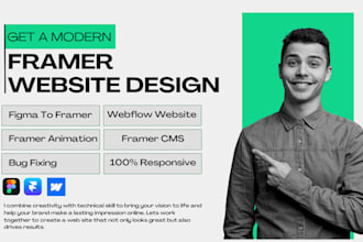 design responsive framer website webflow website figma to framer website expert