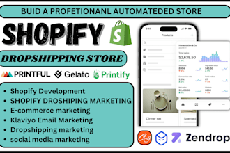 set up automated dropshipping store build shopify ecommerce store