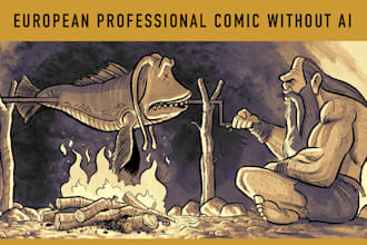 draw a european professional comic page without ia