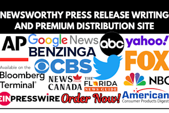 do press release writing and press release distribution, submit press release