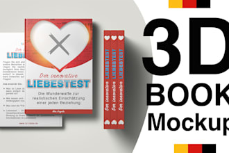 3d book mockup cover and inside pages
