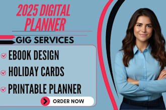 2025 digital planner ebook design canva brochure design christmas holiday cards