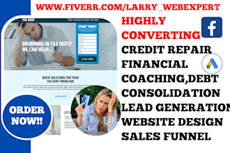 generate exclusive credit repair, debt consolidation financial  lead and website
