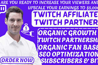 do twitch promotion to bring twitch viewers to get twitch affiliate and partner